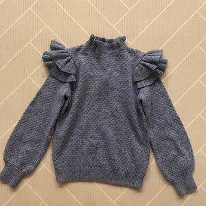 Janie and Jack Ruffle Shoulder Textured Sweater Girl’s Size 8